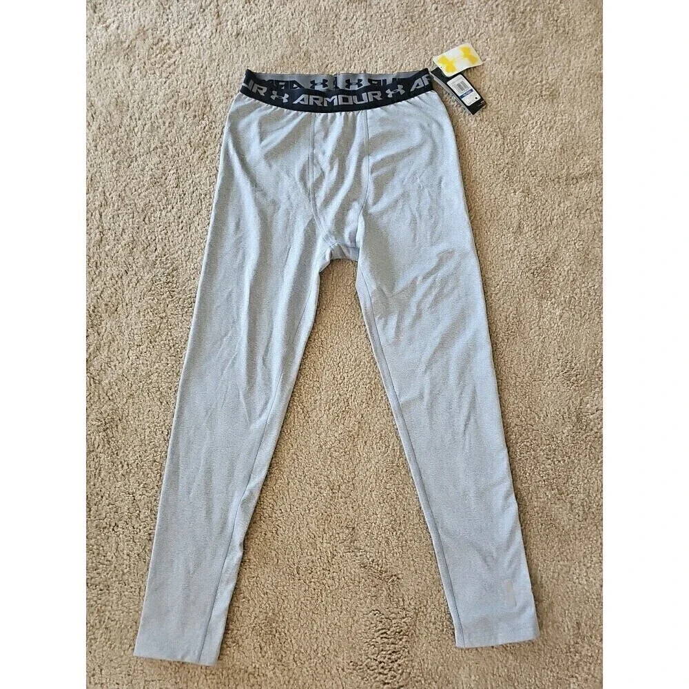 Under Armour ColdGear Boys Leggings Gray XLarge